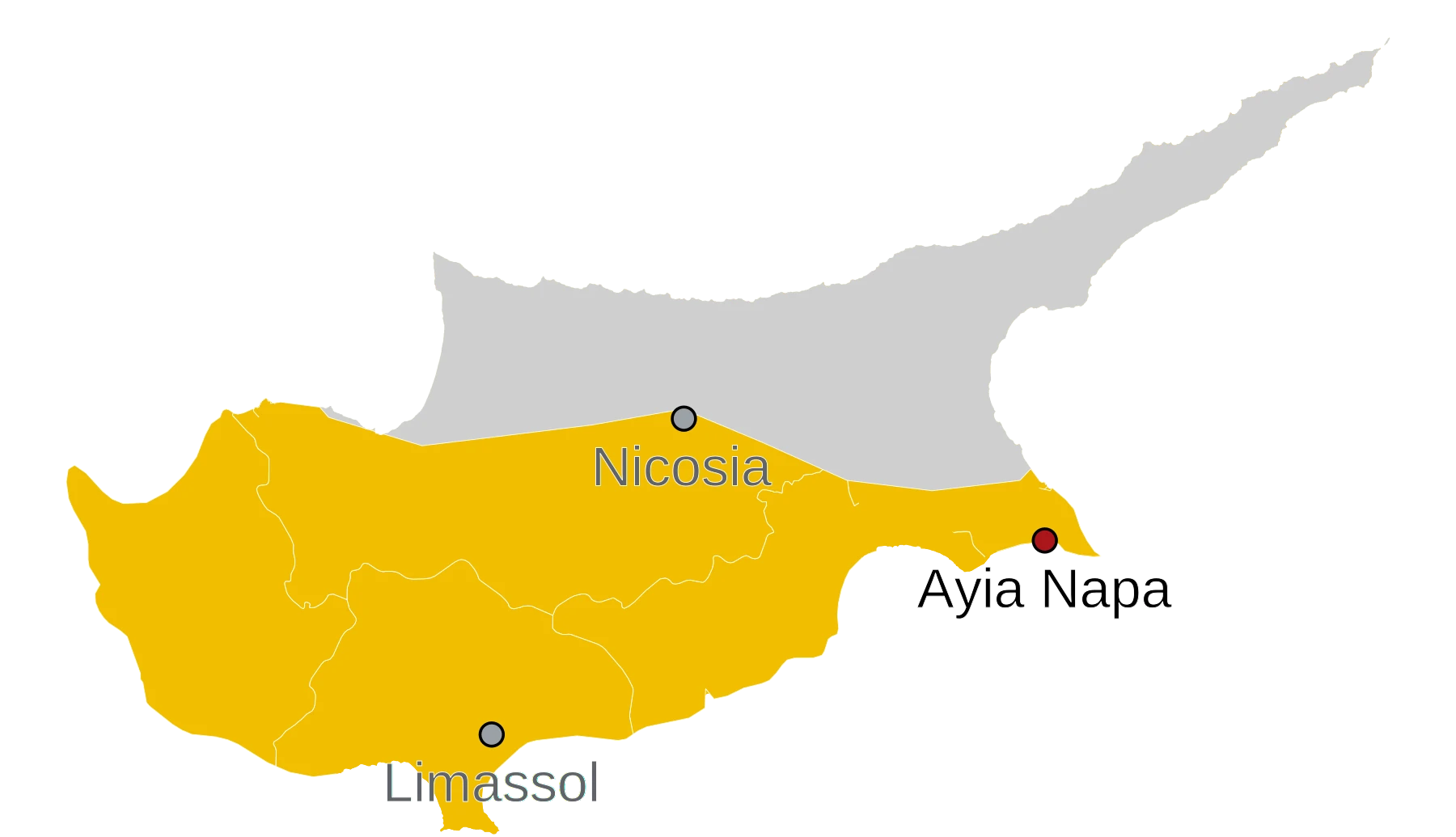 Kaart Ayia Napa Cyprus - waar ligt Ayia Napa