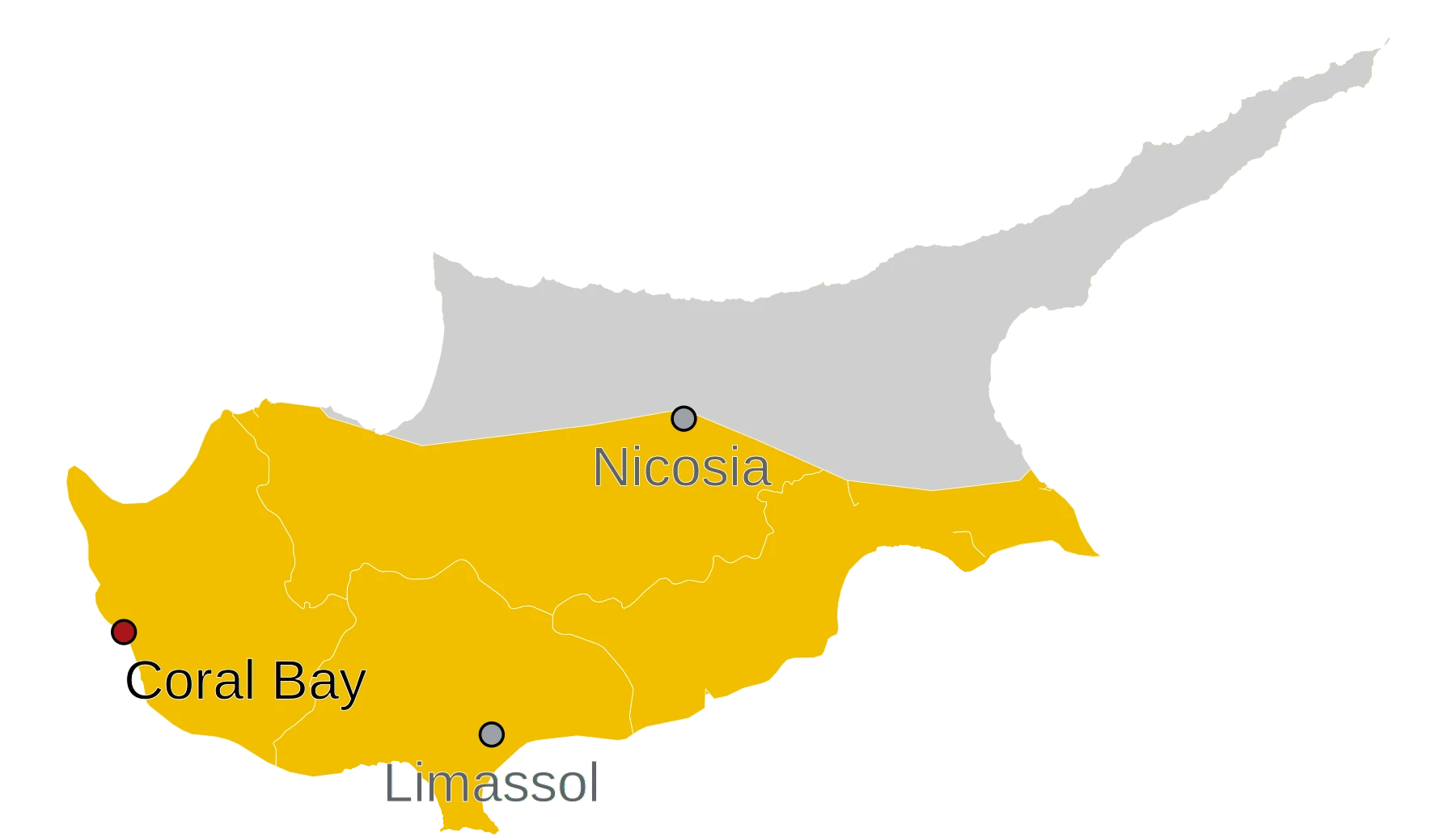 Locatie van Coral Bay op Cyprus Kaart Coral Bay Cyprus - waar ligt Coral Bay