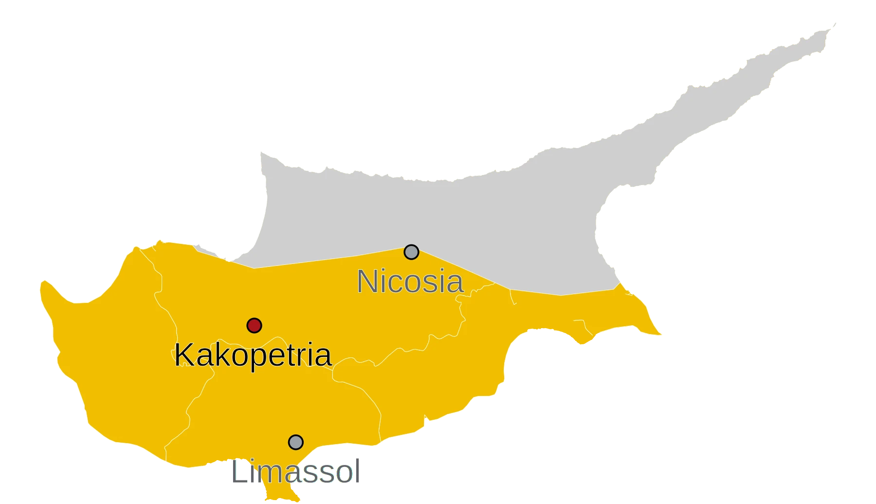 Kaart Kakopetria Cyprus - waar ligt Kakopetria