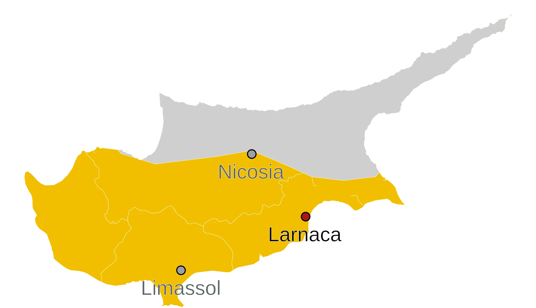 Kaart Larnaca Cyprus - waar ligt Larnaca