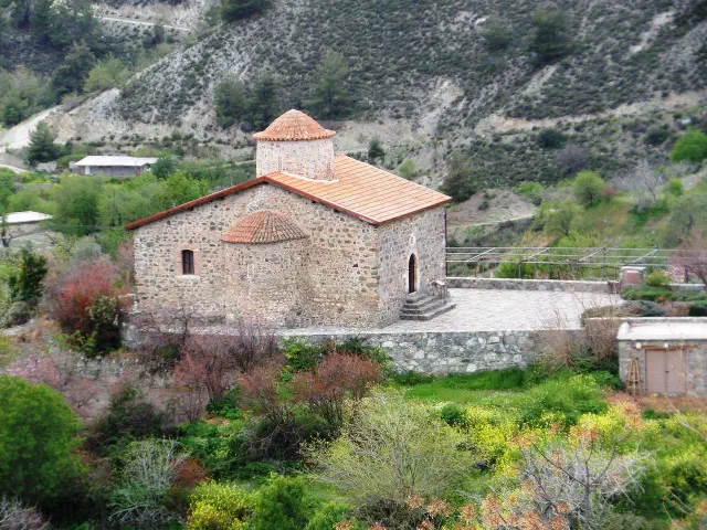 Het beschilderde kerkje van Pelendri in het Troodos-gebergte