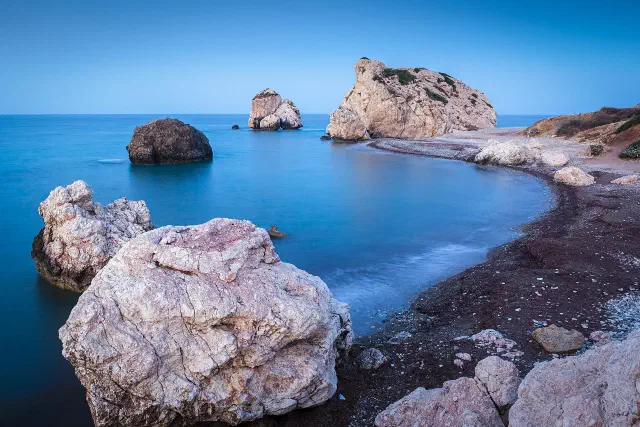 Petra tou Romiou, de Rots van Aphrodite aan de kust bij Paphos